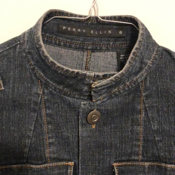 Perry Ellis Button Up Jean Jacket size 6 - Picture 4 of 6